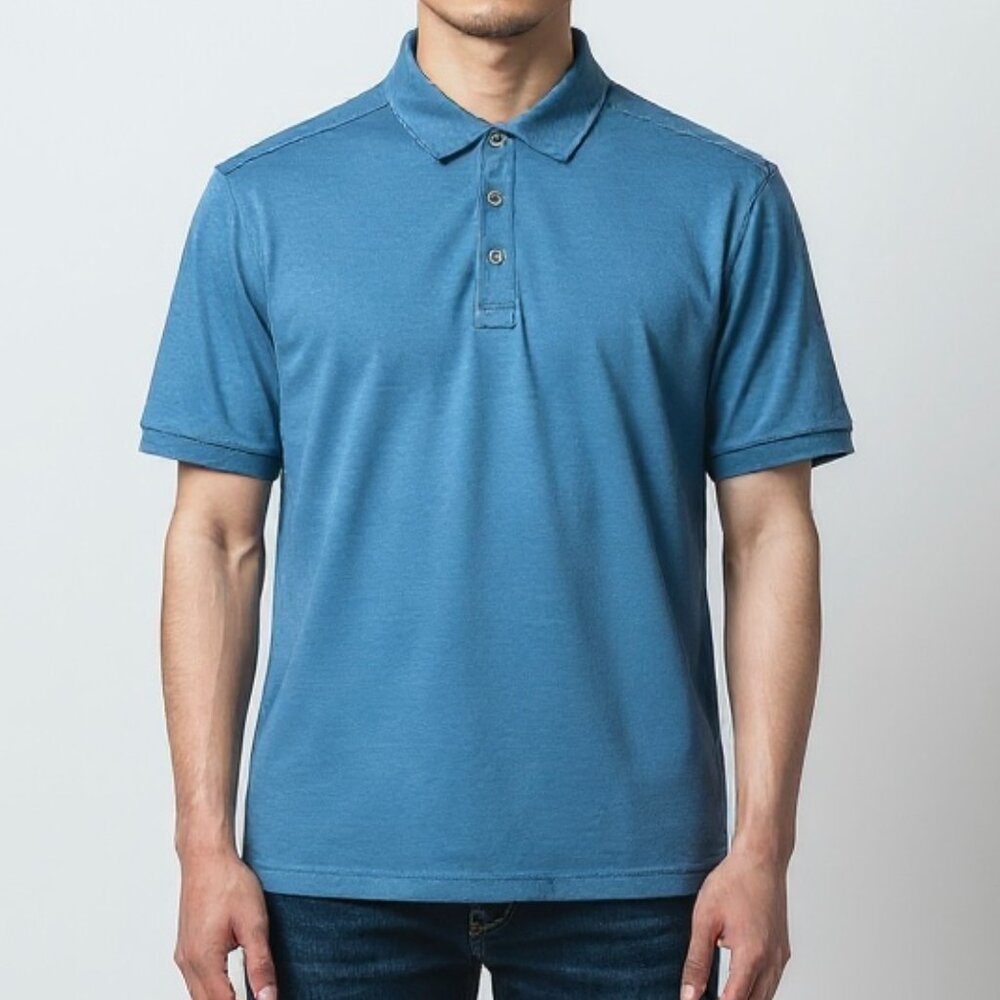 Tommy Bahama Polo Shirt Men's L Blue Tencel Blend Performance Golf Old Money